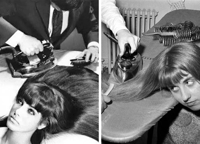 Stiratura dei capelli negli anni '60